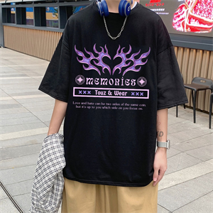 Touz Memories Street Style Oversize Unisex Siyah T-Shirt