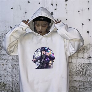 Touz Wednesday Beyaz Kapüşonlu Sweatshirt