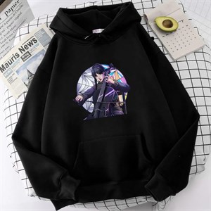 Touz Wednesday Siyah Kapüşonlu Sweatshirt