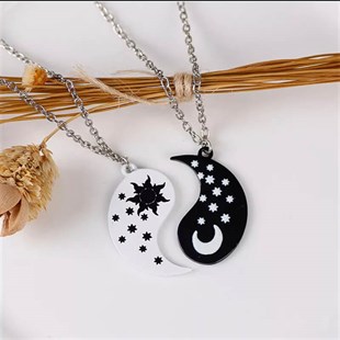 Touz Ying Yang Moon And Sun Çift Kolye