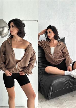 Trend Three Stripes Detay Unisex Streetwear Paraşüt Vintage Ceket
