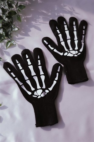 Unisex Gothic İskelet Eldiven
