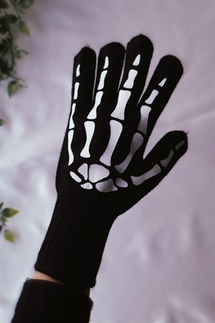 Unisex Gothic İskelet Eldiven