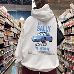Unisex Im Sally Cars Sweatshirt Beyaz
