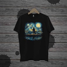 Unisex Normal Kalıp Touz Van Gogh Sherlock Holmes T sihrt