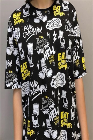 Unisex Oversize Kalıp The Simpsons T Shirt