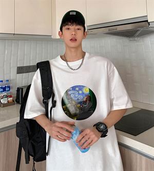 Van Gogh Beyaz Unisex Oversize T-shirt