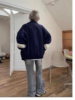 Vintage Baggy Paraşüt Kumaş Kolej Ceket Eşofman