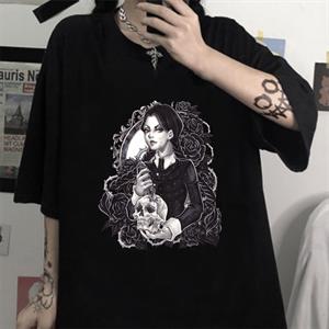 Wednesday Baskılı Siyah Unisex Oversize T-shirt