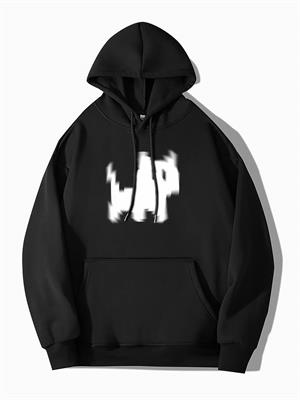 White Cat Siyah Kapşonlu Sweatshirt 
