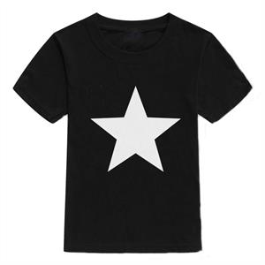 White Star Baskılı Siyah Çocuk T-shirt