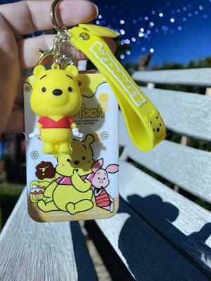 Winnie Figürlü Kartlı Silikon Anahtarlık