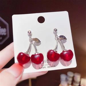Y2k Cherry 2li Kırmızı Çift Küpe