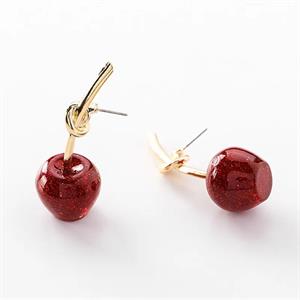 Y2k Cherry Kırmızı Çift Küpe
