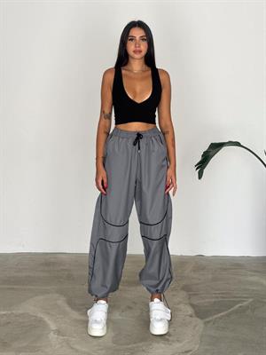 Y2K Detail Unisex Baggy Paraşüt Kumaş Eşofman Altı
