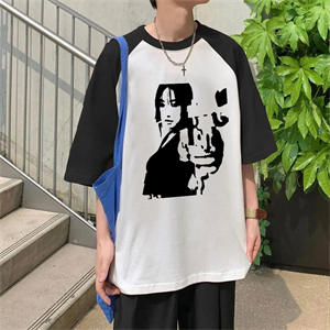 Y2k Shooting Girl Reglan Kol Beyaz Unisex Oversize T-shirt