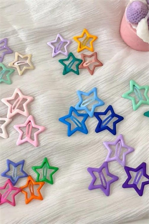 Y2K Star 6lı Karışık Renk  Yıldız Çıt Çıt Toka