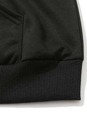 Y2k Star Baskılı Siyah Kapşonlu Sweatshirt 