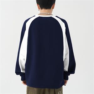 Y2K Streetwear Smarttooth Baskılı Lacivert Unisex Oversize Bisiklet Yaka Sweatshirt