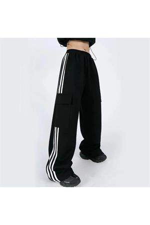 Y2K Three Stripe Detail Cargo Pocket (Unisex) Tracksuit Eşofman Altı