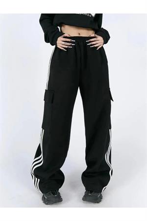 Y2K Three Stripe Detail Cargo Pocket (Unisex) Tracksuit Eşofman Altı