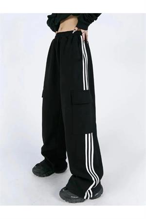 Y2K Three Stripe Detail Cargo Pocket (Unisex) Tracksuit Eşofman Altı