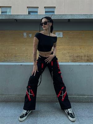 Y2k Touz Chain Street Wear  Tactical Kargo Cepli Oversize Unisex Pantolon