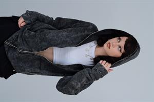Y2K Vintage Yıkamalı Full Zip Detail Unisex Oversize Kapüşonlu Hırka