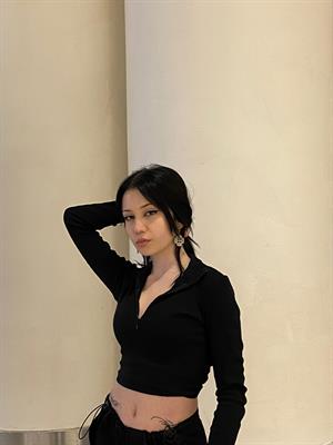 Yarım Fermuarlı Siyah Kaşkorse Crop