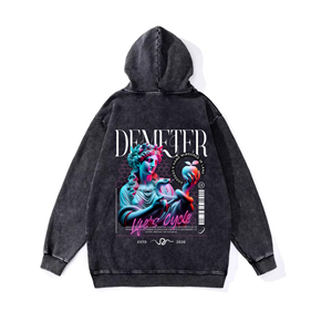 Yıkamalı Demeter Vintage Kapüşonlu Sweatshirt