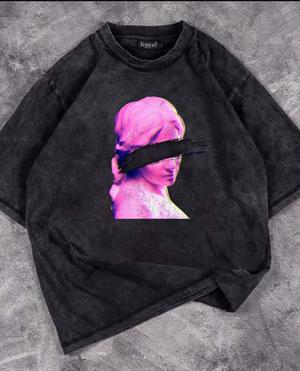 Yıkamalı Eyeless Art Unisex Eskitme T-shirt