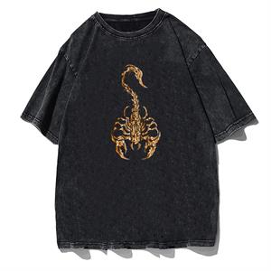 Yıkamalı Gothic Scorpion Unisex Eskitme T-shirt