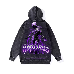 Yıkamalı Hapeless Vintage Kapüşonlu Sweatshirt