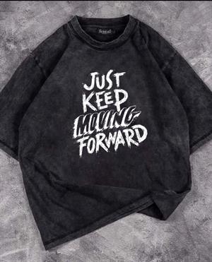 Yıkamalı Just Keep Unisex Eskitme T-shirt