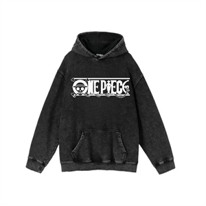 Yıkamalı Kumaş Anime One Piece Gear Five Kapüşonlu Hoodie Sweatshirt