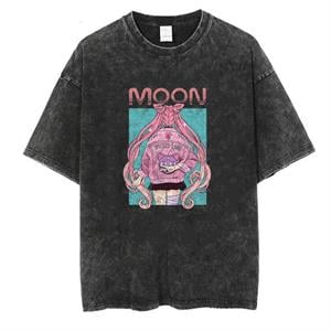 Yıkamalı Moon Wicked Lady Unisex Eskitme T-shirt