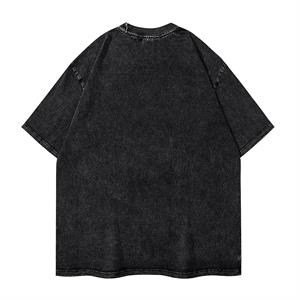 Yıkamalı Portre Baskılı Unisex Oversize Vintage T-shirt