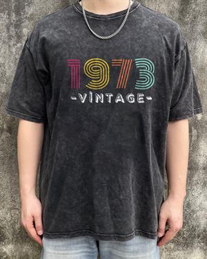 Yıkamalı Rainbow Vintage Unisex Eskitme T-shirt