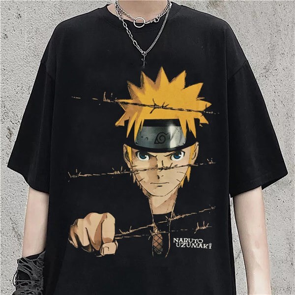 Anime Naruto Uzumaki Siyah Unisex Tshirt