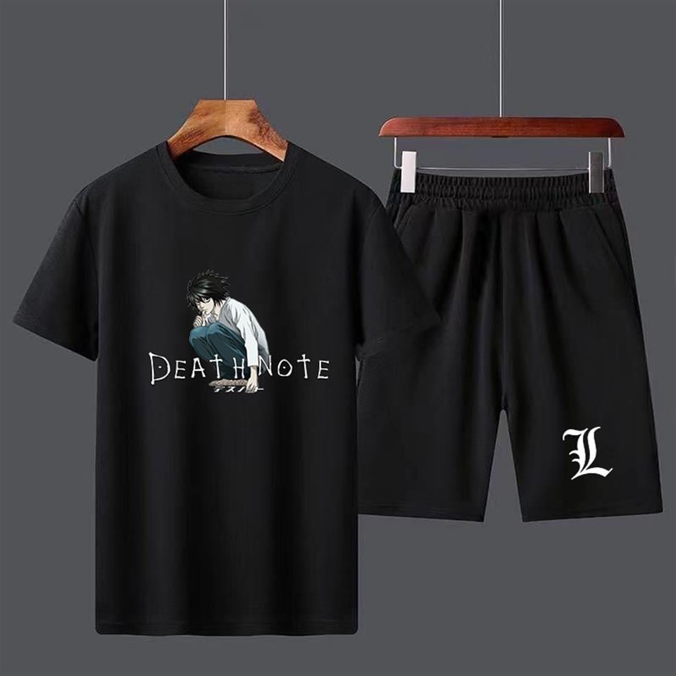 Anime Death Note L Unisex Oversize Siyah T-shirt & Şort İkili Takım