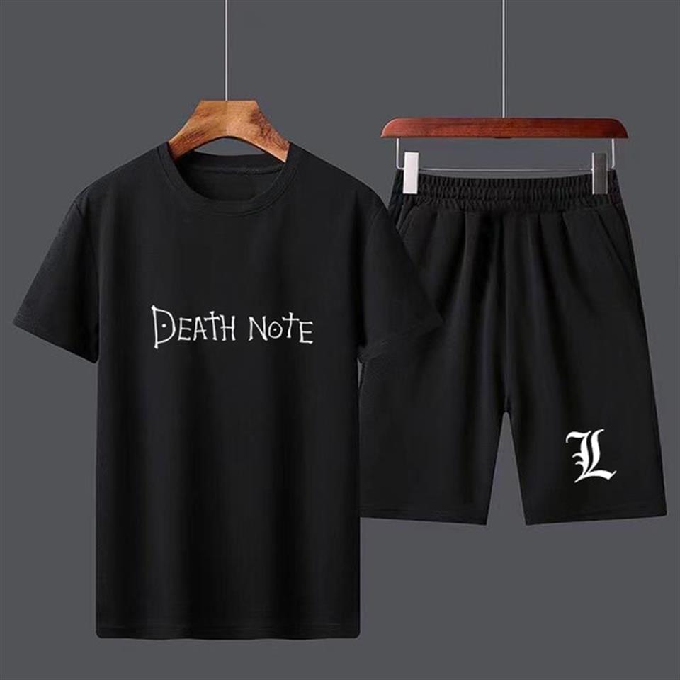 Anime Death Note Logolu Unisex Oversize Siyah T-shirt & Şort İkili Takım