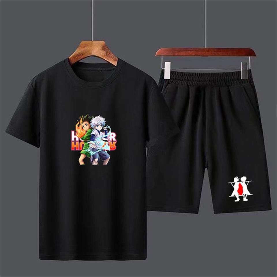 Anime Hunter X Hunter Unisex Oversize Siyah T-shirt & Şort İkili Takım