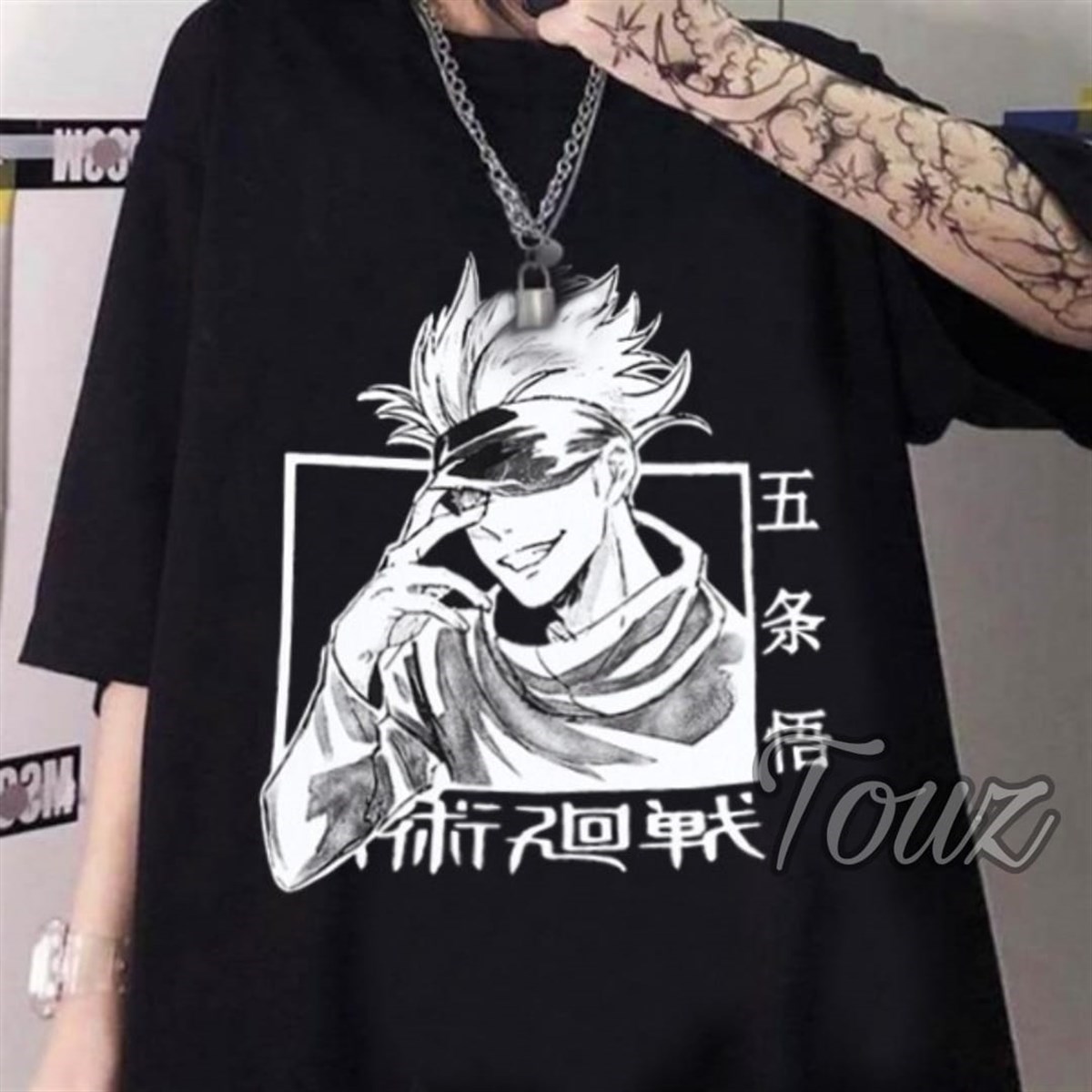 Anime Jujutsu Kaisen Siyah Unisex Tshirt