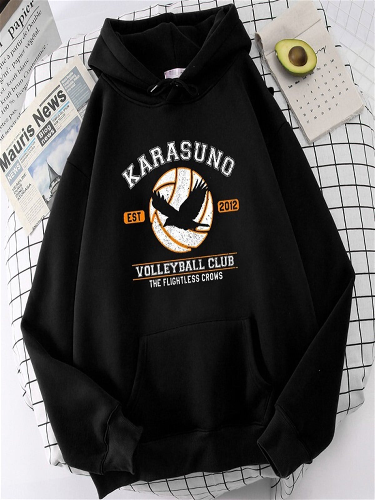 Anime Kawaii Karasuno Oversize (unisex) Kapşonlu Hoodie