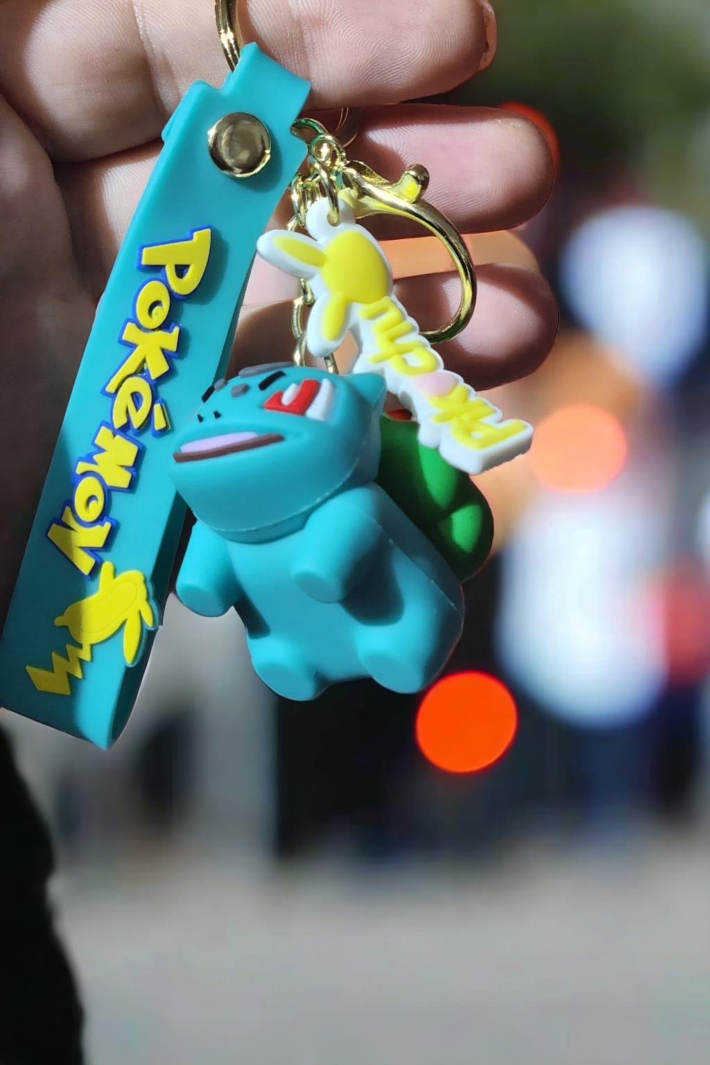 Anime Pokemon Bulbasaur Figürlü Silikon Anahtarlık
