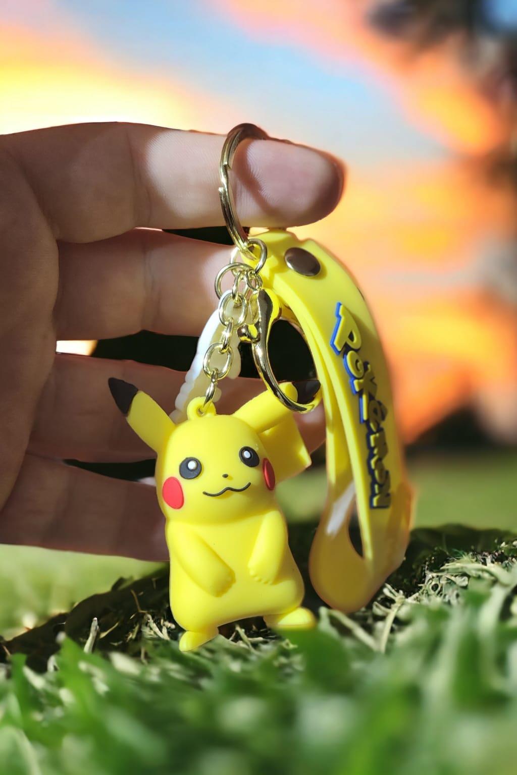 Anime Pokemon Pikachu Figürlü Silikon Anahtarlık