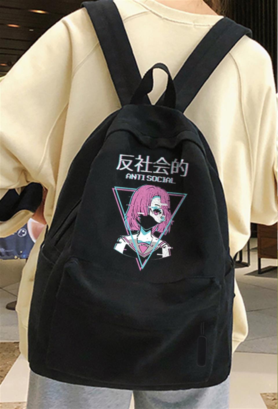 Antisocial Anime Girl Baskılı Unisex Postacı Çantası