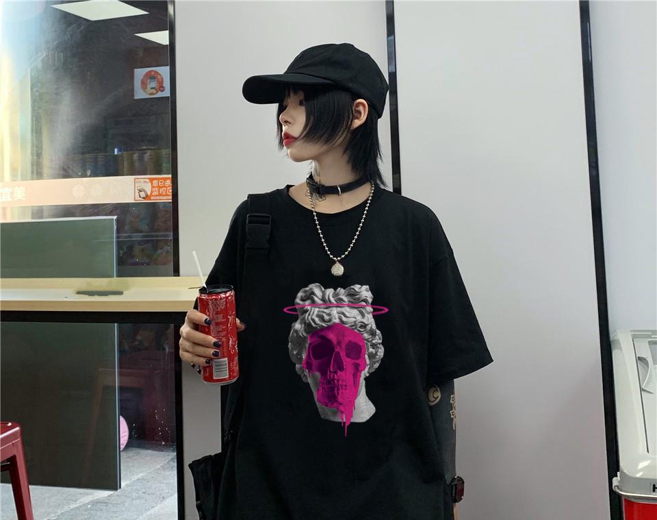 Art Skull Siyah Unisex Oversize T-shirt