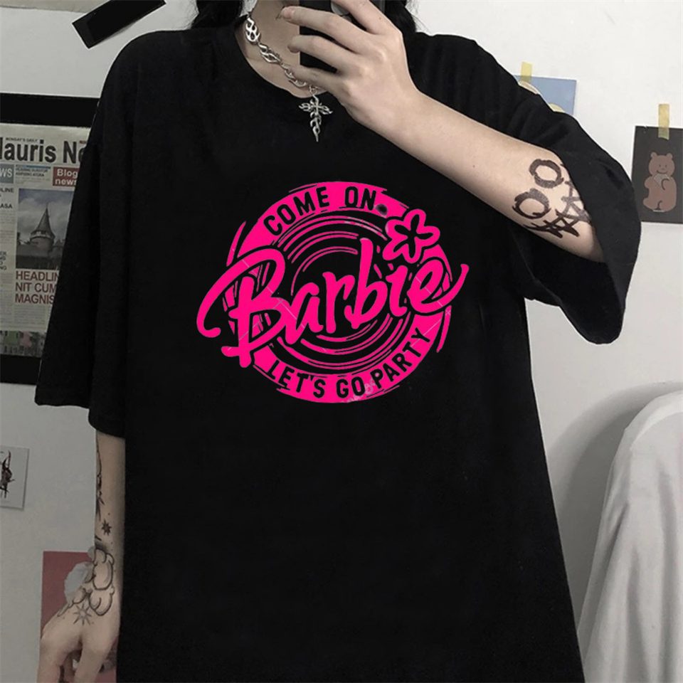 Barbie Oversize Unisex Siyah T-Shirt