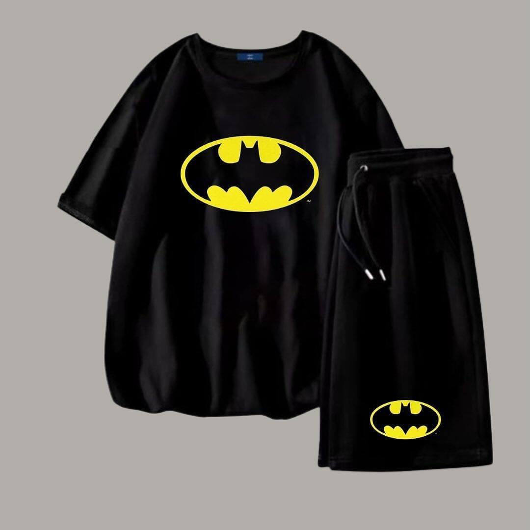 Batman Siyah Oversize Kısa Kol & Eşofman Altı Unisex İkili Takım